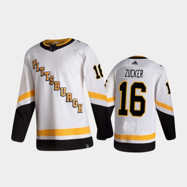 Men Pittsburgh Penguins Jason Zucker #16 Reverse Retro 2020-21 White Special Edition Pro Jersey