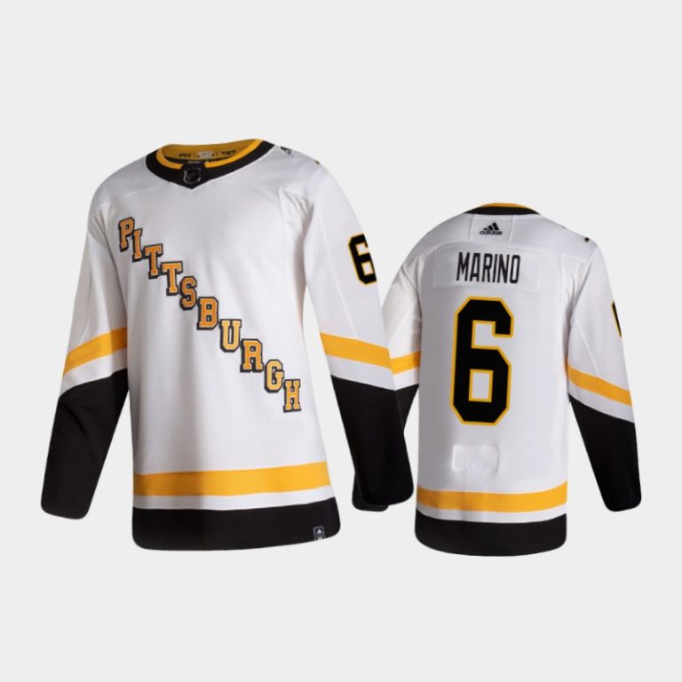 Men Pittsburgh Penguins John Marino #6 Reverse Retro 2020-21 White Special Edition Pro Jersey