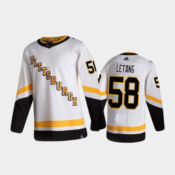 Men Pittsburgh Penguins Kris Letang #58 Reverse Retro 2020-21 White Special Edition Pro Jersey