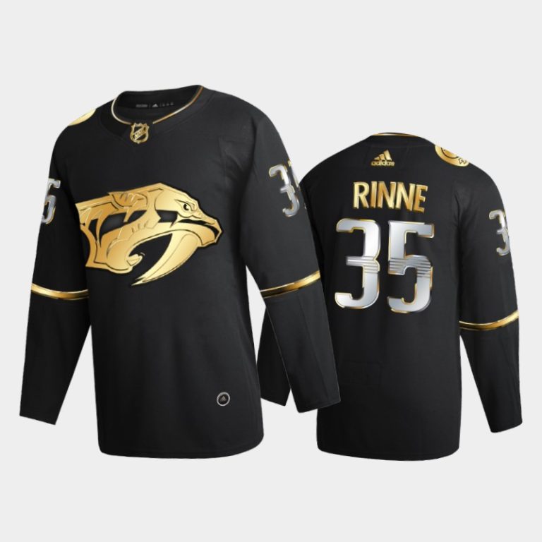 Men Predators Pekka Rinne #35 Retired Number Black Golden Edition Jersey