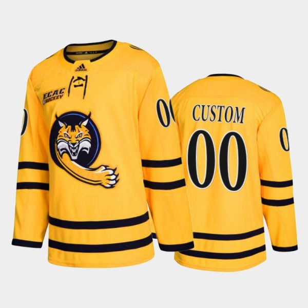 Men Quinnipiac Bobcats Custom #00 College Hockey Gold Alternate Jersey 2022