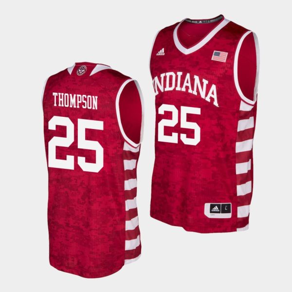 Men Race Thompson Indiana Hoosiers #25 Crimson Replica Armed Forces Classic Jersey