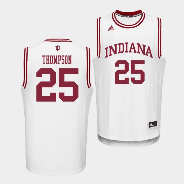 Men Race Thompson Indiana Hoosiers #25 White Replica College Basketball Jersey