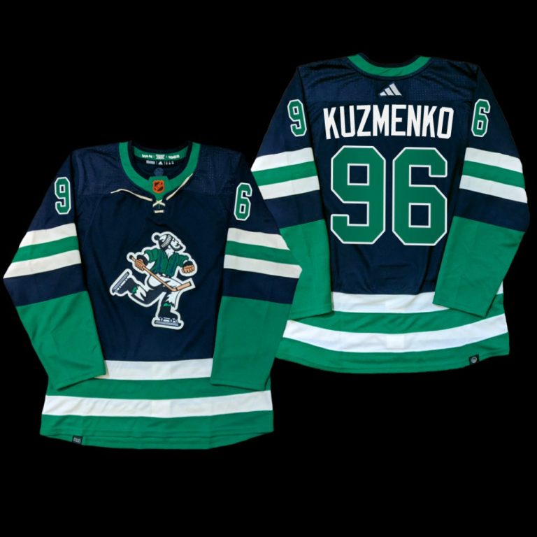 Men Reverse Retro Vancouver Canucks Andrei Kuzko Jersey PrimeGreen Navy #96 Uniform