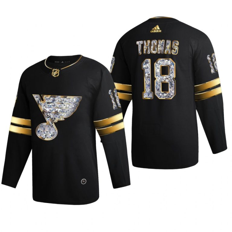 Men Robert Thomas St. Louis Blues 2022 Stanley Cup Playoffs Black Diamond Edition Jersey