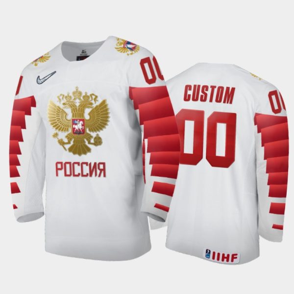 Men Russia Hockey Custom 2022 IIHF World Junior Championship White #00 Jersey Home