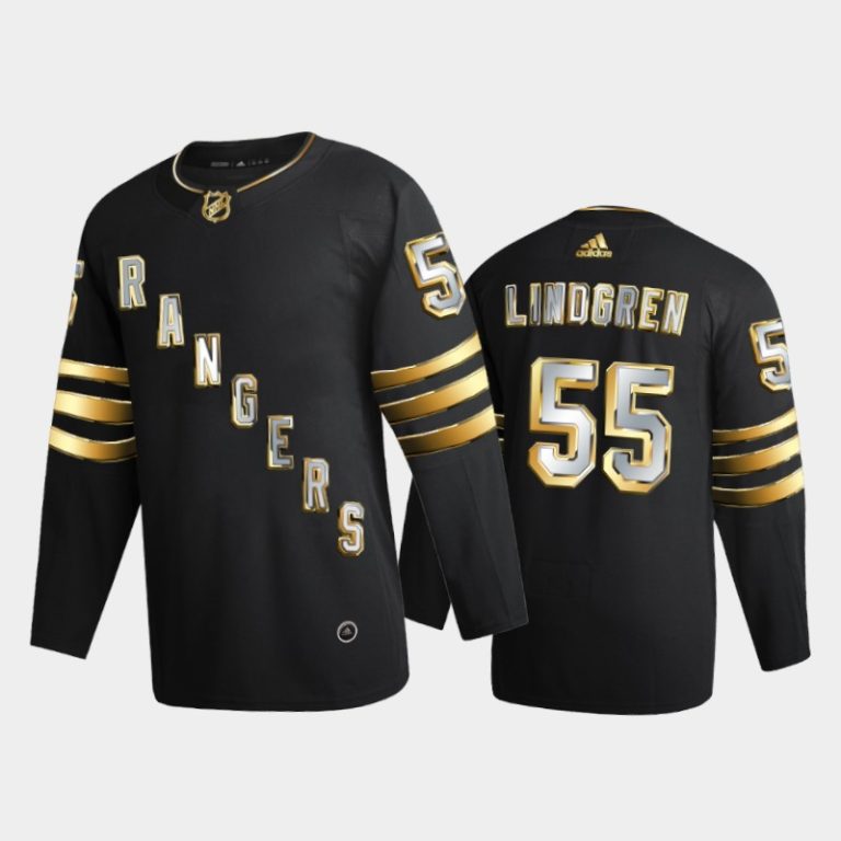 Men Ryan Lindgren New York Rangers Golden Edition Black Jersey 2021-22