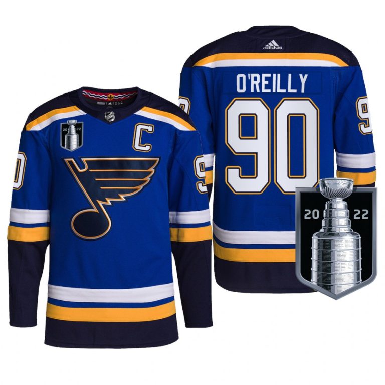 Men Ryan O'Reilly St. Louis Blues 2022 Stanley Cup Playoffs Jersey Blue #90 Pro Uniform