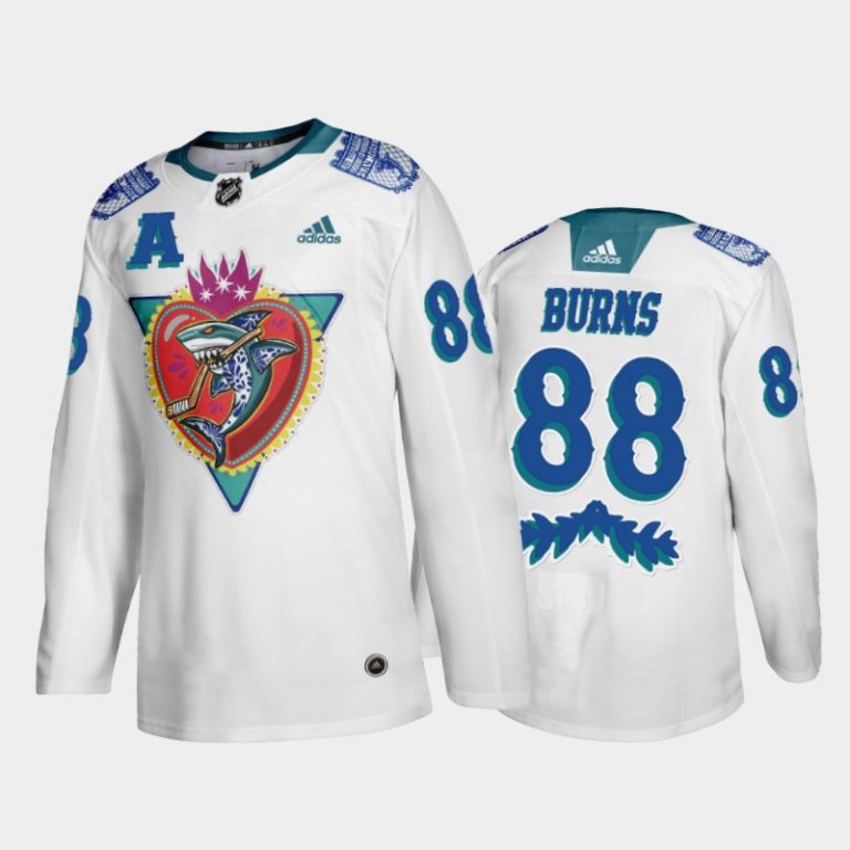 Men San Jose Sharks Brent Burns #88 Los Tiburones Night White Jersey