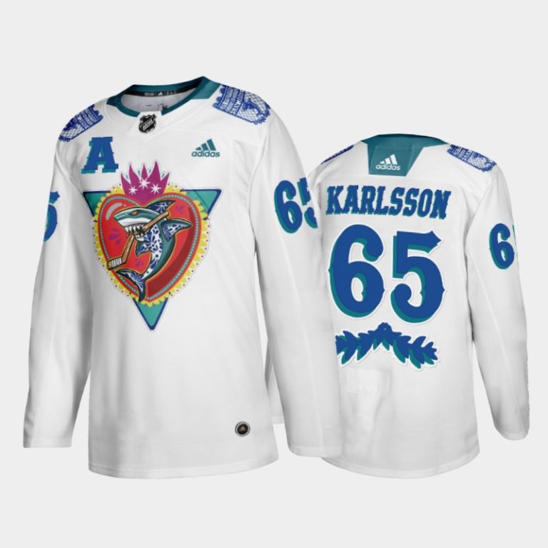 Men San Jose Sharks Erik Karlsson #65 Los Tiburones Night White Jersey