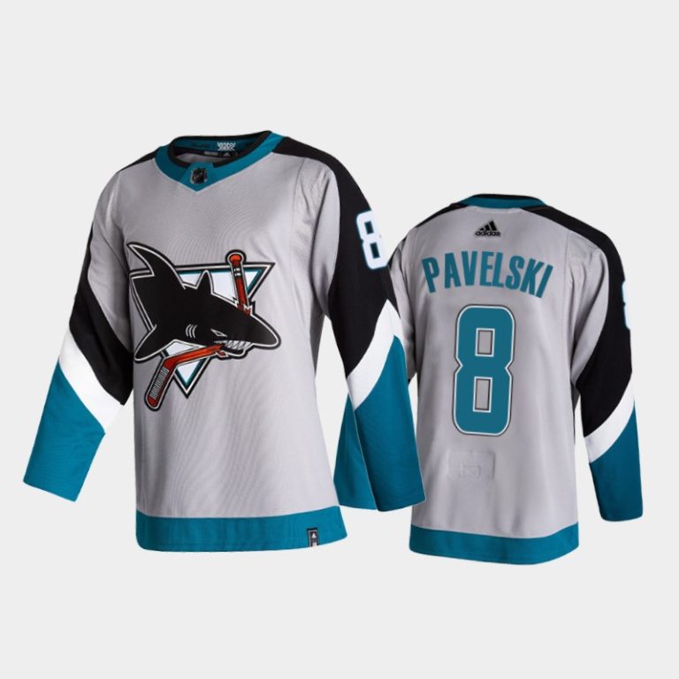 Men San Jose Sharks Joe Pavelski #8 Reverse Retro 2020-21 Grey Special Edition Jersey