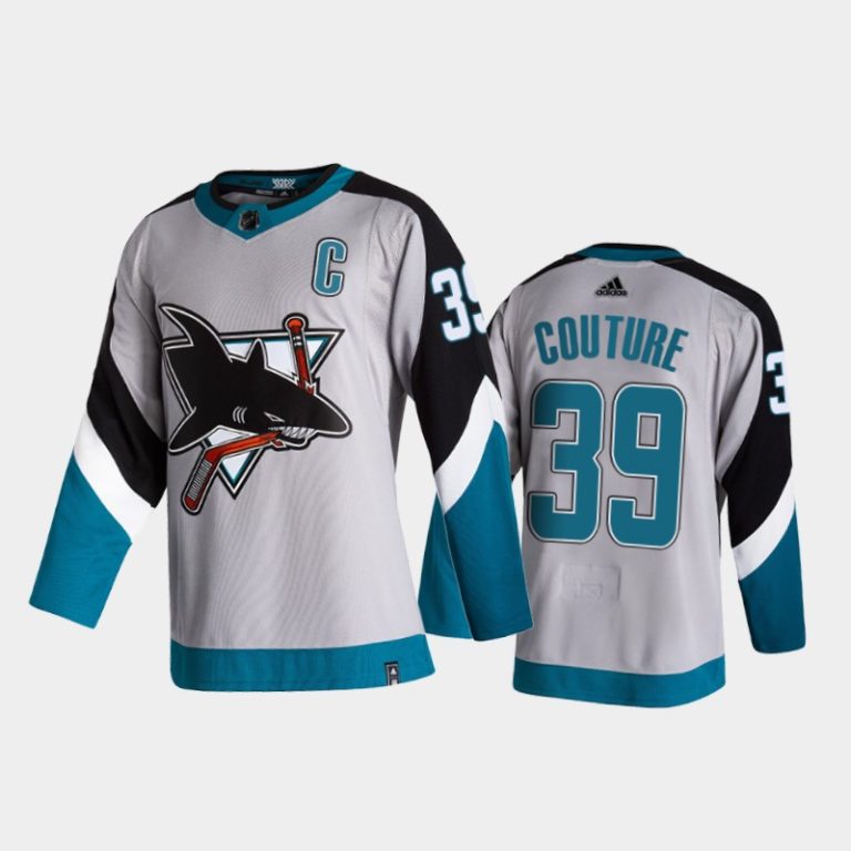 Men San Jose Sharks Logan Couture #39 Reverse Retro 2020-21 Grey Special Edition Jersey