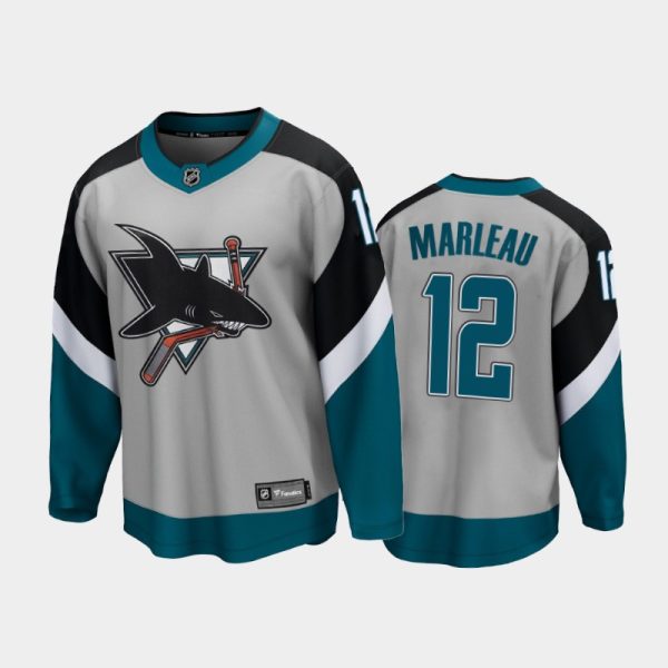 Men San Jose Sharks Patrick Marleau #12 Reverse Retro Gray 2021 Special Edition Jersey