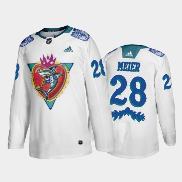 Men San Jose Sharks Timo Meier #28 Los Tiburones Night White Jersey