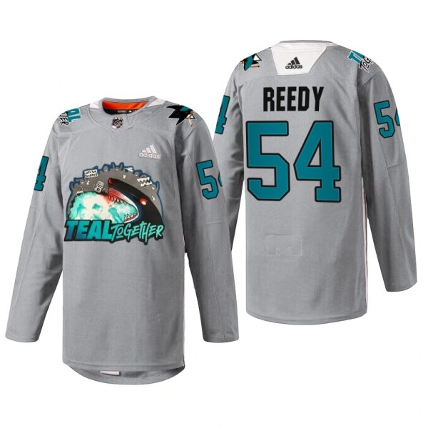 Men Scott Reedy San Jose Sharks Fan Appreciation Jersey Gray #54 Teal Togehter