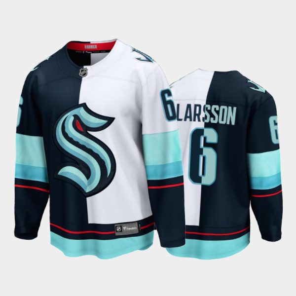 Men Seattle Kraken Adam Larsson #6 Split Edition 2021-22 Limited Jersey Navy White