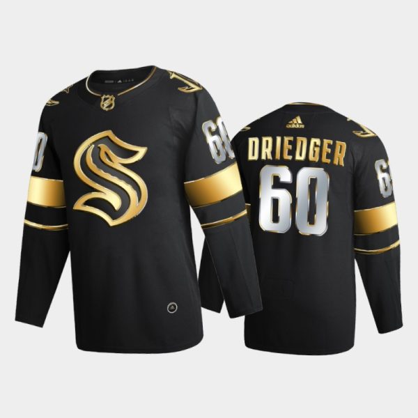 Men Seattle Kraken Chris Driedger #60 Golden Edition 2021-22 Jersey Black