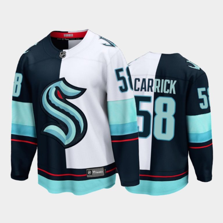 Men Seattle Kraken Connor Carrick #58 Split Edition 2021-22 Special Jersey Navy White