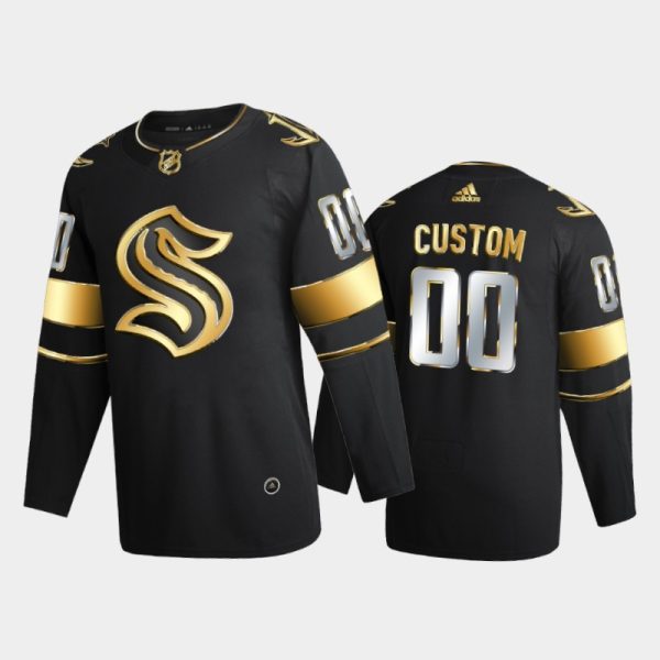 Men Seattle Kraken Custom #00 2020-21 Golden Black Limited Edition Jersey