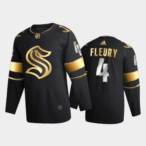 Men Seattle Kraken Haydn Fleury #4 Golden Edition 2021-22 Jersey Black