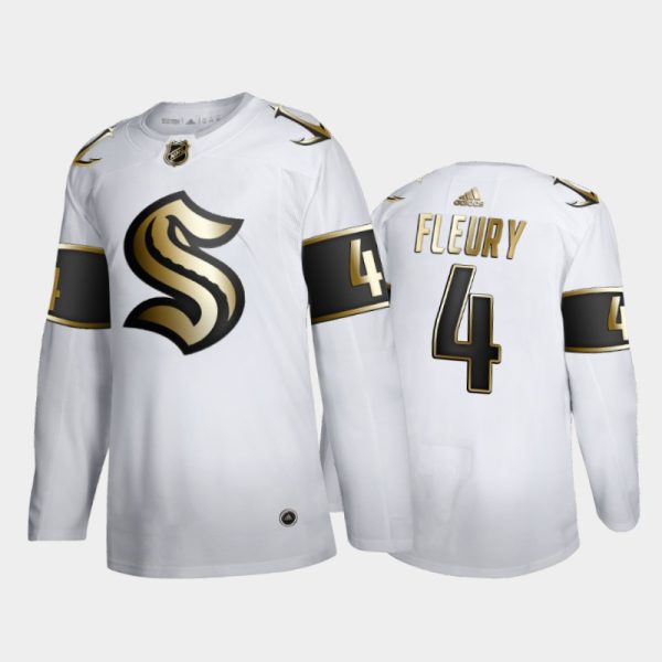 Men Seattle Kraken Haydn Fleury #4 Golden Edition 2021 Expansion Draft Jersey White