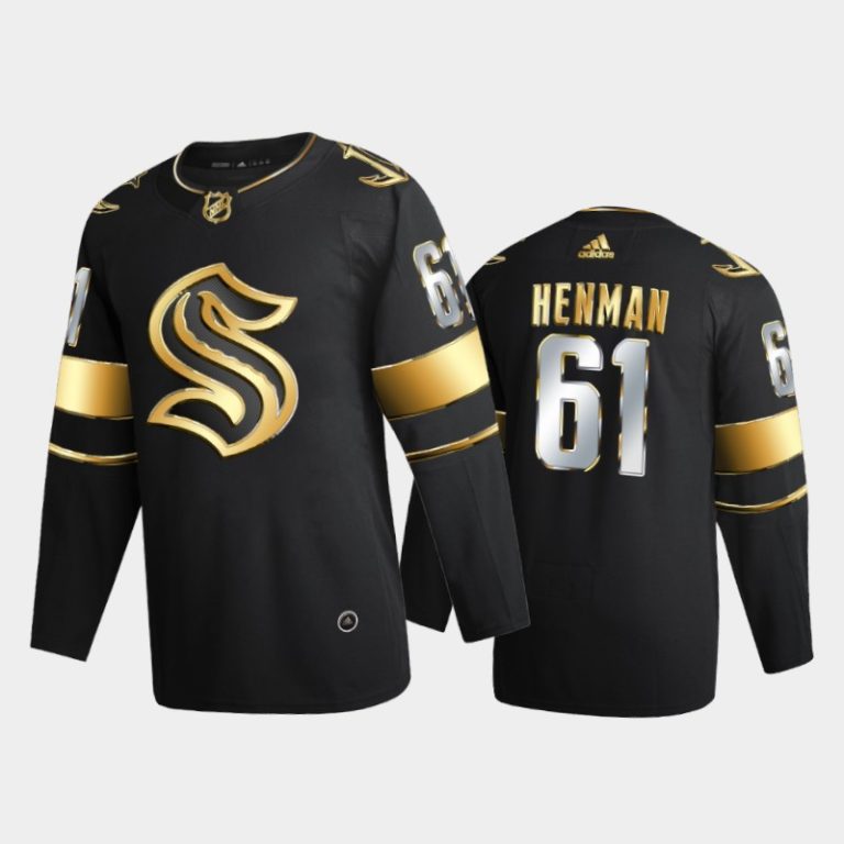 Men Seattle Kraken Luke Henman #61 Golden Edition 2021-22 Jersey Black