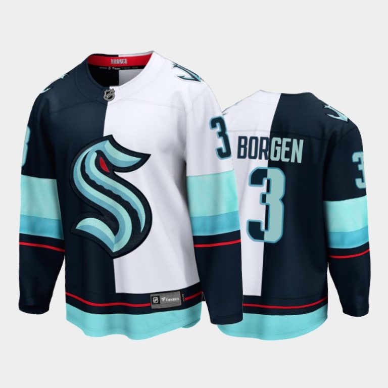 Men Seattle Kraken Will Borgen #3 Split Edition 2021-22 Special Jersey Navy White