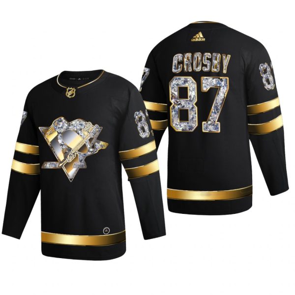 Men Sidney Crosby #87 Pittsburgh Penguins 2022 Stanley Cup Playoffs Black Diamond Edition Jersey