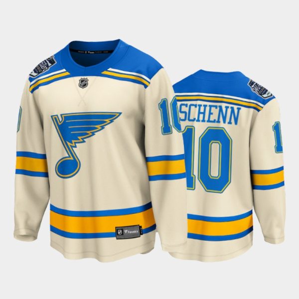 Men St. Louis Blues #10 Brayden Schenn 2022 Winter Classic Cream Bluenote Jersey