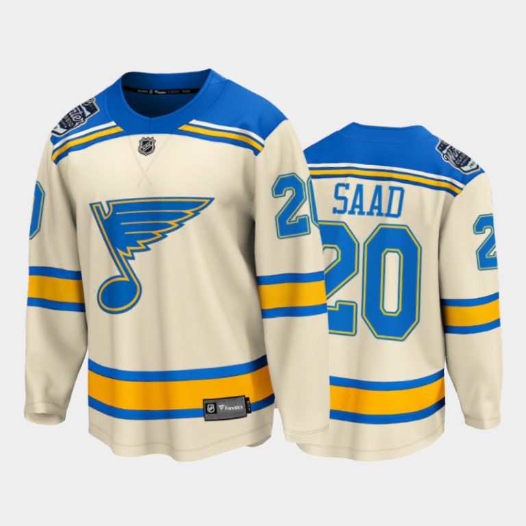 Men St. Louis Blues #20 Brandon Saad 2022 Winter Classic Cream Bluenote Jersey