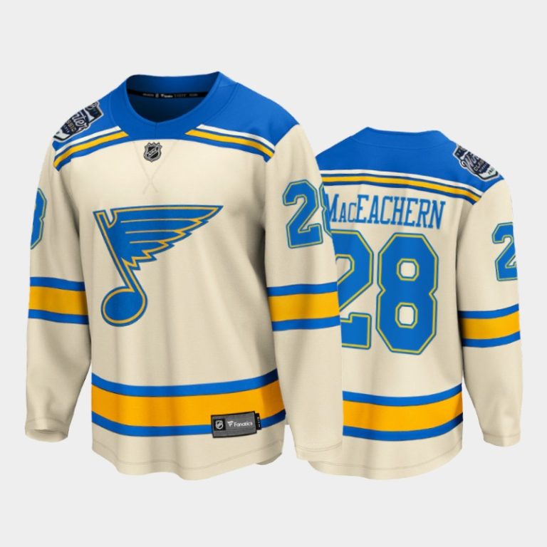 Men St. Louis Blues #28 Mackenzie Maceachern 2022 Winter Classic Cream Bluenote Jersey