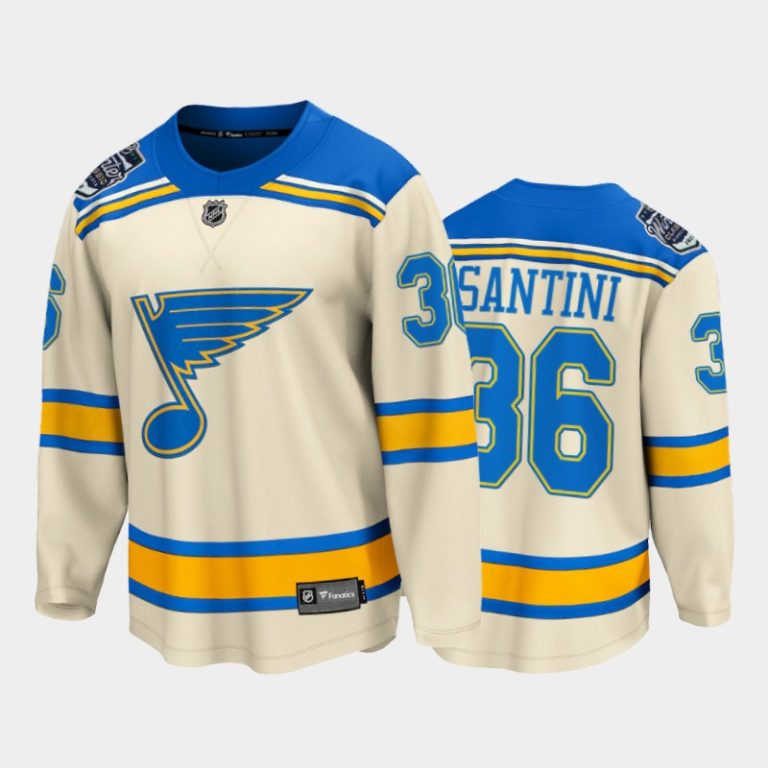 Men St. Louis Blues #36 Steven Santini 2022 Winter Classic Cream Bluenote Jersey