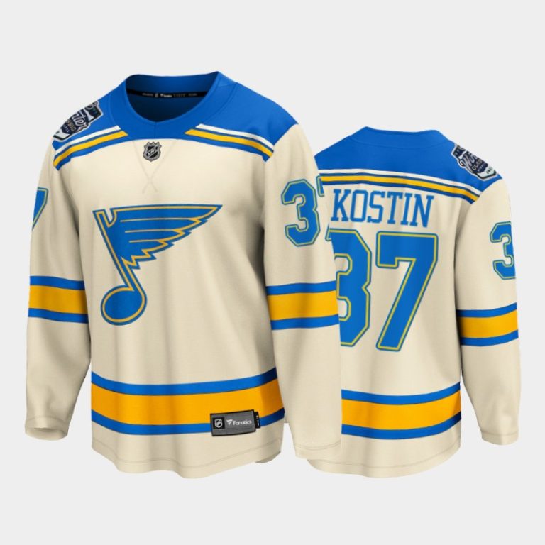 Men St. Louis Blues #37 Klim Kostin 2022 Winter Classic Cream Bluenote Jersey