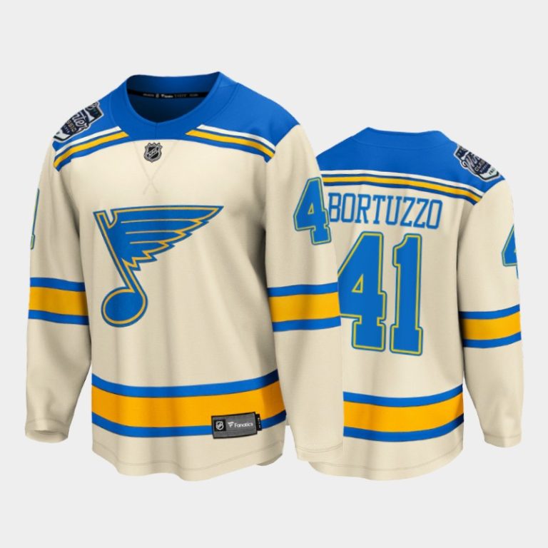 Men St. Louis Blues #41 Robert Bortuzzo 2022 Winter Classic Cream Bluenote Jersey