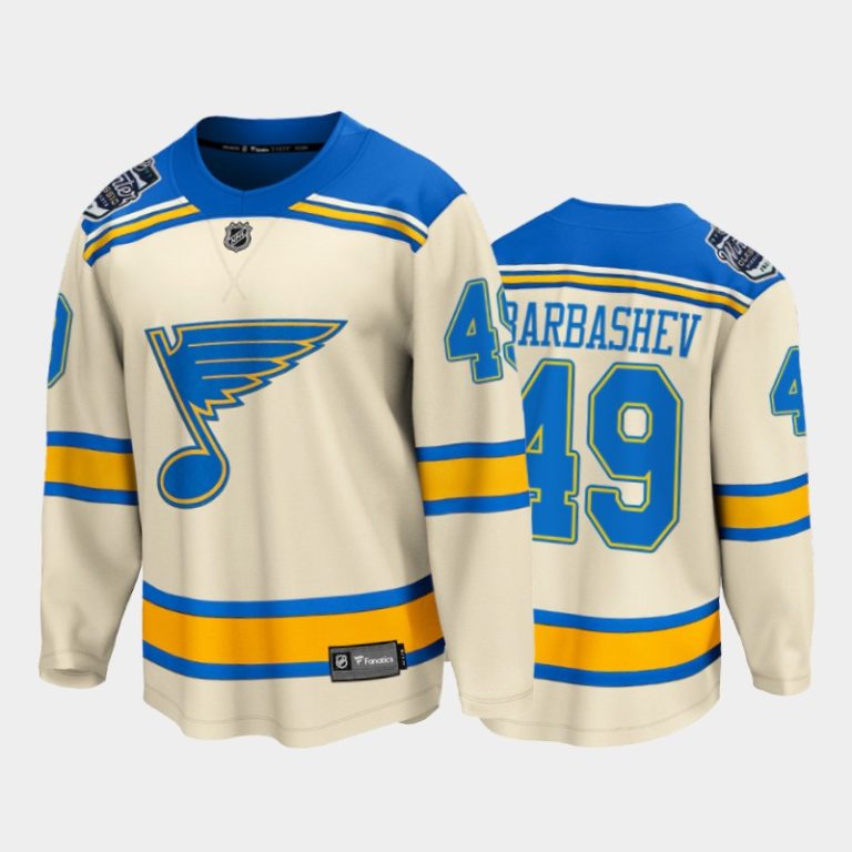 Men St. Louis Blues #49 Ivan Barbashev 2022 Winter Classic Cream Bluenote Jersey