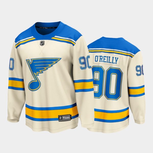 Men St. Louis Blues #90 Ryan O'Reilly 2022 Winter Classic Cream Bluenote Jersey