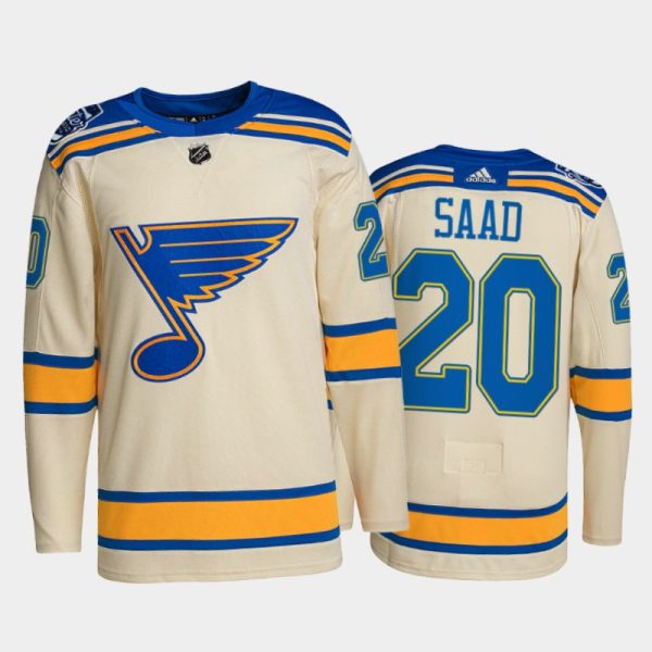 Men St. Louis Blues Brandon Saad #20 2022 Winter Classic Cream Jersey