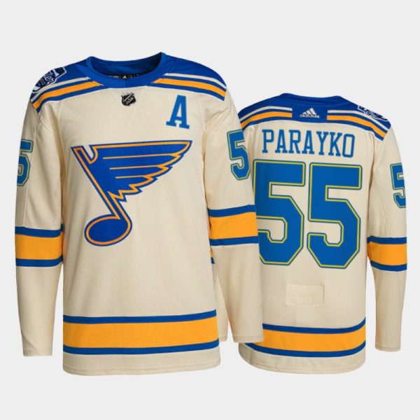 Men St. Louis Blues Colton Parayko #55 2022 Winter Classic Cream Jersey