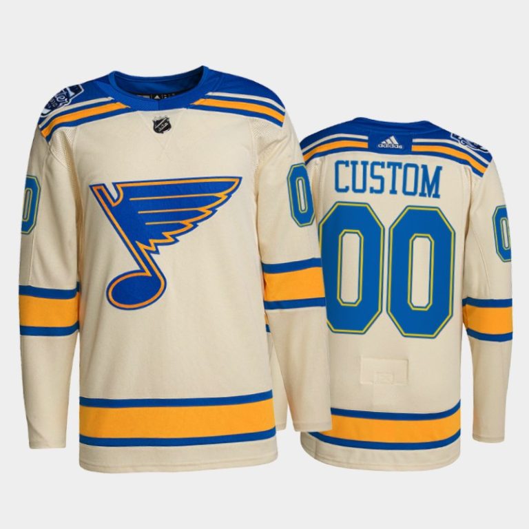 Men St. Louis Blues Custom #00 2022 Winter Classic Cream Jersey