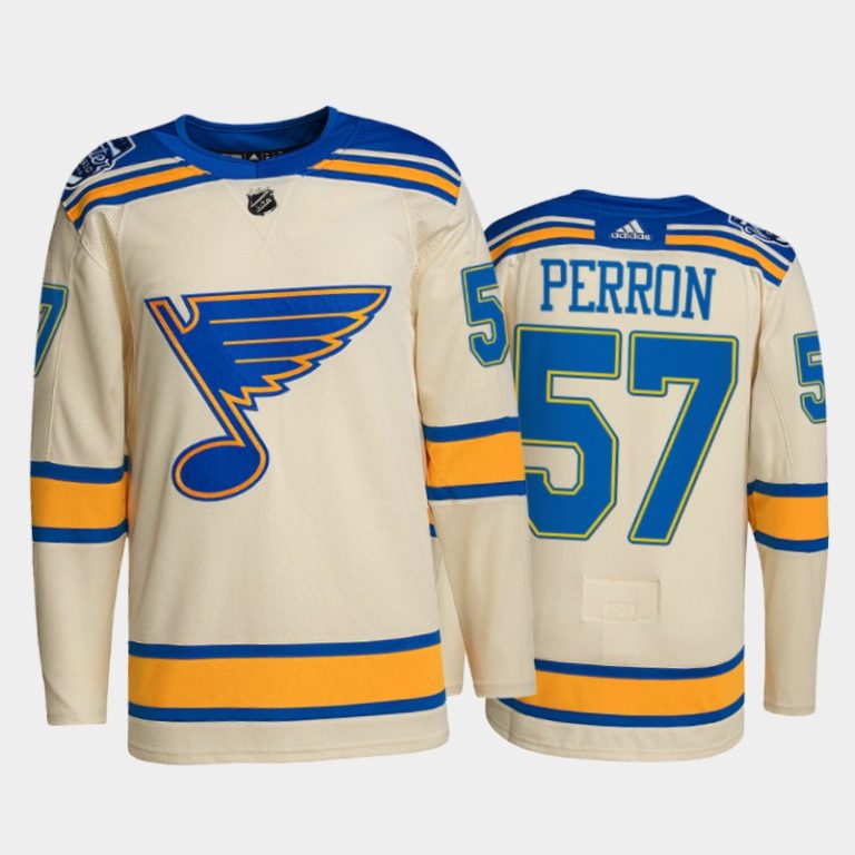 Men St. Louis Blues David Perron #57 2022 Winter Classic Cream Jersey