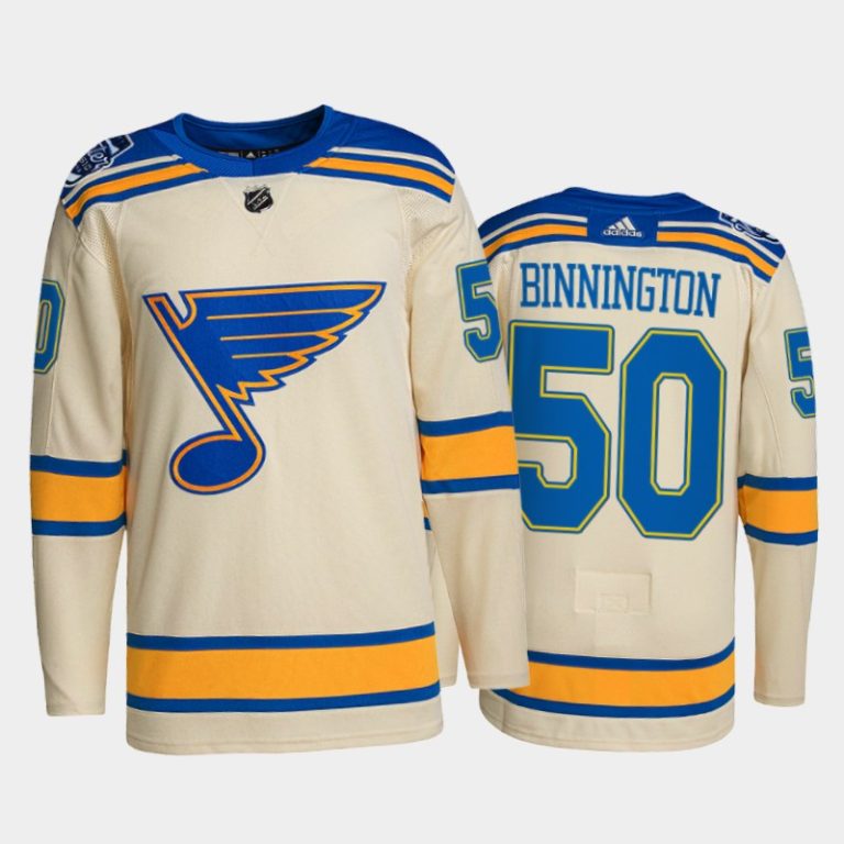 Men St. Louis Blues Jordan Binnington #50 2022 Winter Classic Cream Jersey