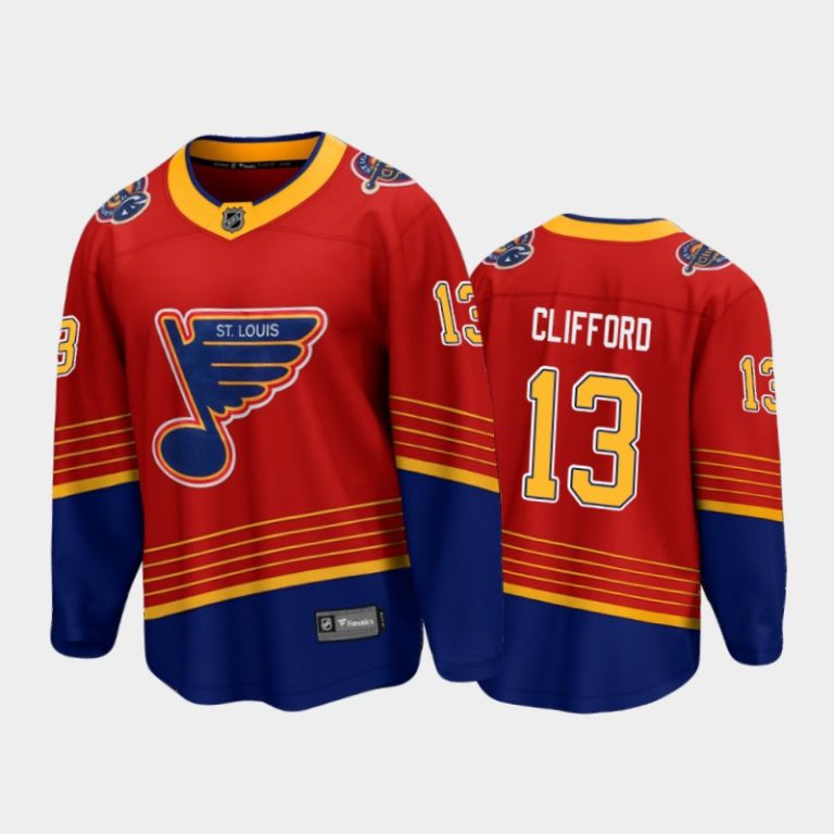 Men St. Louis Blues Kyle Clifford #13 Reverse Retro Red 2020-21 Breakaway Player Jersey