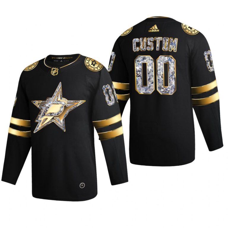 Men Stars Custom #00 2022 Stanley Cup Playoffs Black Diamond Edition Jersey