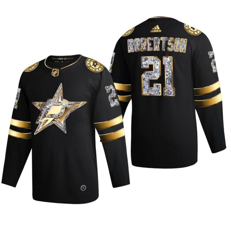 Men Stars Jason Robertson #21 2022 Stanley Cup Playoffs Black Diamond Edition Jersey