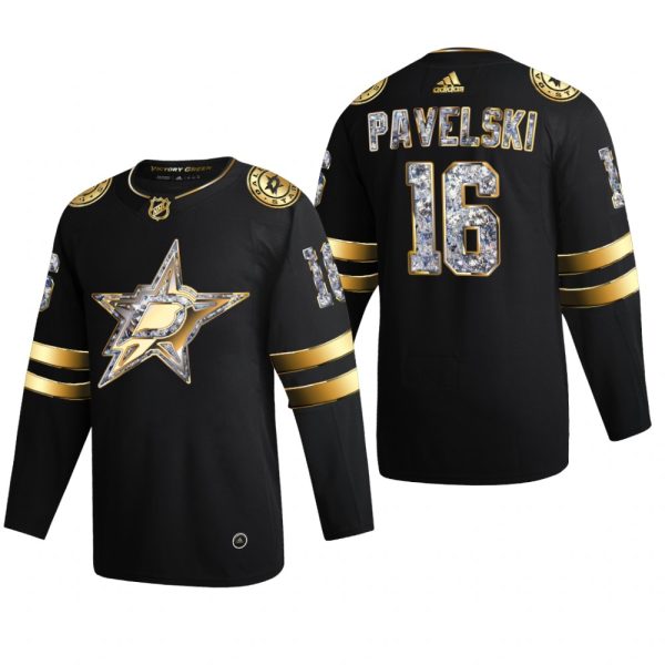 Men Stars Joe Pavelski #16 2022 Stanley Cup Playoffs Black Diamond Edition Jersey