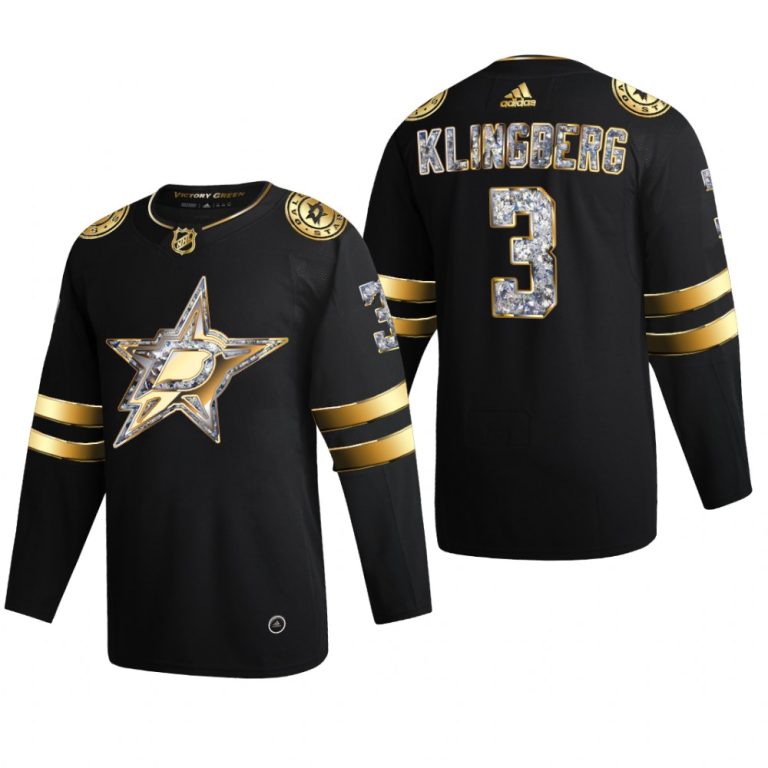 Men Stars John Klingberg #3 2022 Stanley Cup Playoffs Black Diamond Edition Jersey