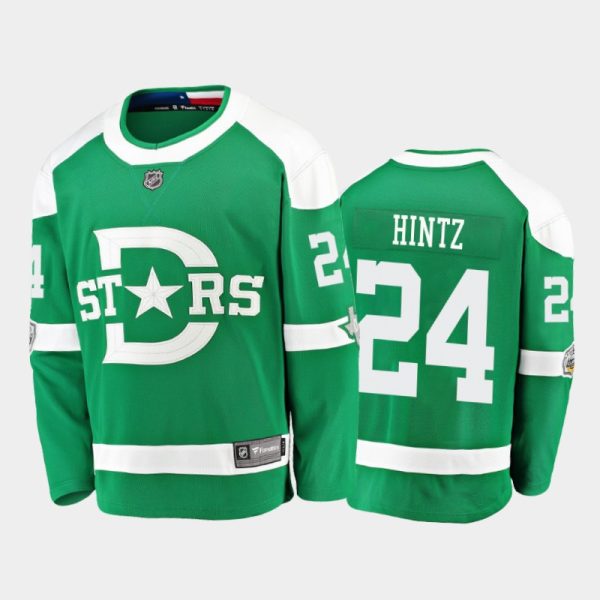 Men Stars Roope Hintz #24 Green 2020 Winter Classic Breakaway Player Jersey