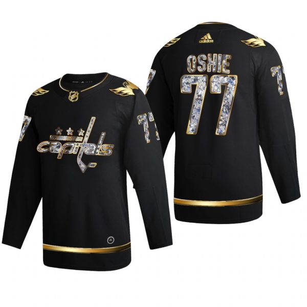 Men T.J. Oshie #77 Washington Capitals 2022 Stanley Cup Playoffs Black Diamond Edition Jersey