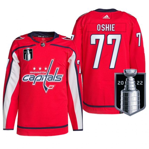 Men T.J. Oshie Washington Capitals 2022 Stanley Cup Playoffs Jersey Red #77 Pro Uniform