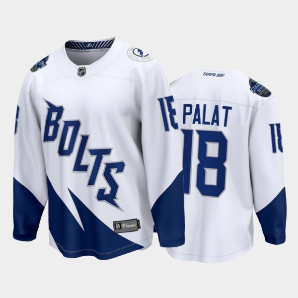 Men Tampa Bay Lightning #18 Ondrej Palat White 2022 Stadium Series Jersey